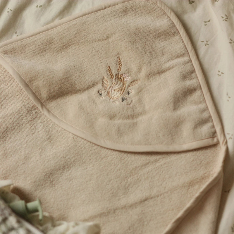 Avery Row Hooded Baby Towel Mouse 英國小田鼠刺繡有機棉連帽毛巾