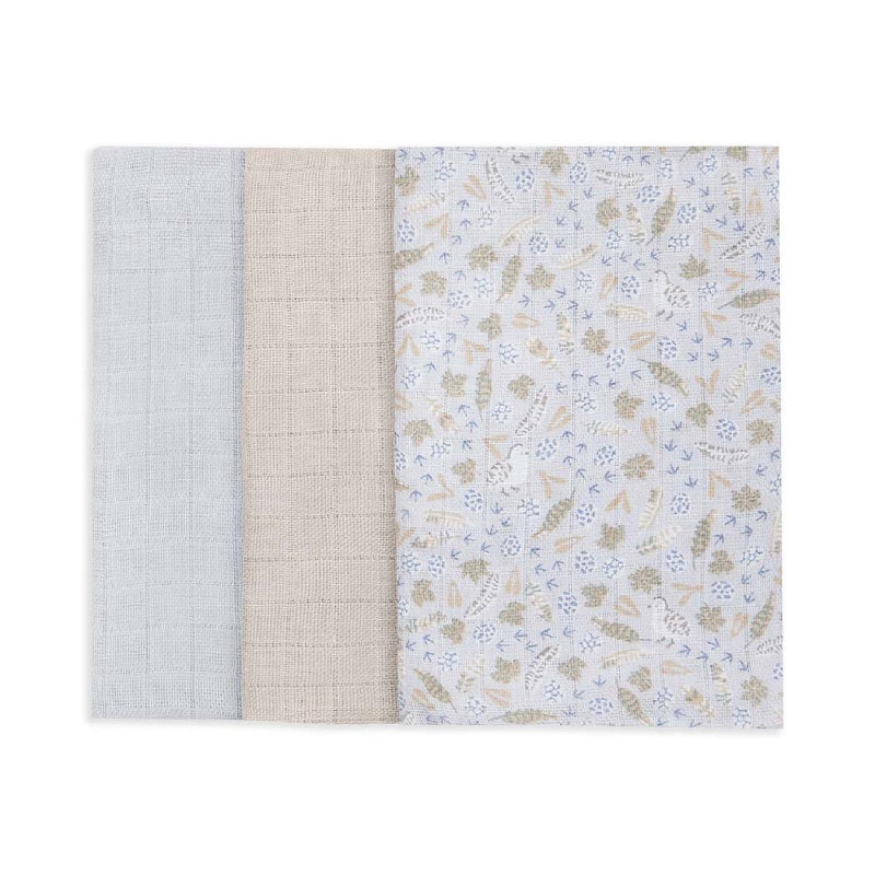 Avery Row Organic Baby Muslin Square Set of Three Nature Trail 英國有機嬰兒碎花印花薄紗方巾三件套