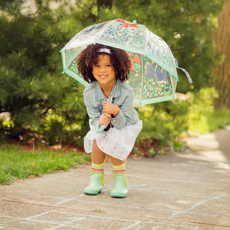 Djeco Color Changing Kids Umbrella Flowers & Birds 法國兒童花兒鳥兒插畫變色透明雨傘