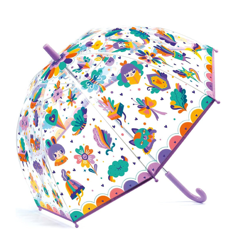 Djeco Color Changing Kids Umbrella Pop Rainbow 法國兒童流行彩虹插畫變色透明雨傘