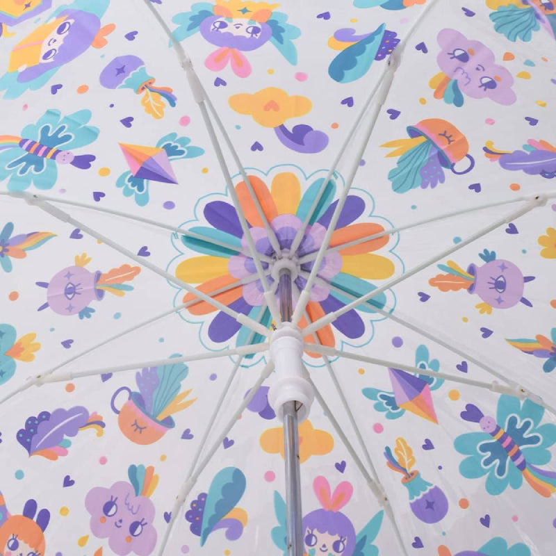 Djeco Color Changing Kids Umbrella Pop Rainbow 法國兒童流行彩虹插畫變色透明雨傘