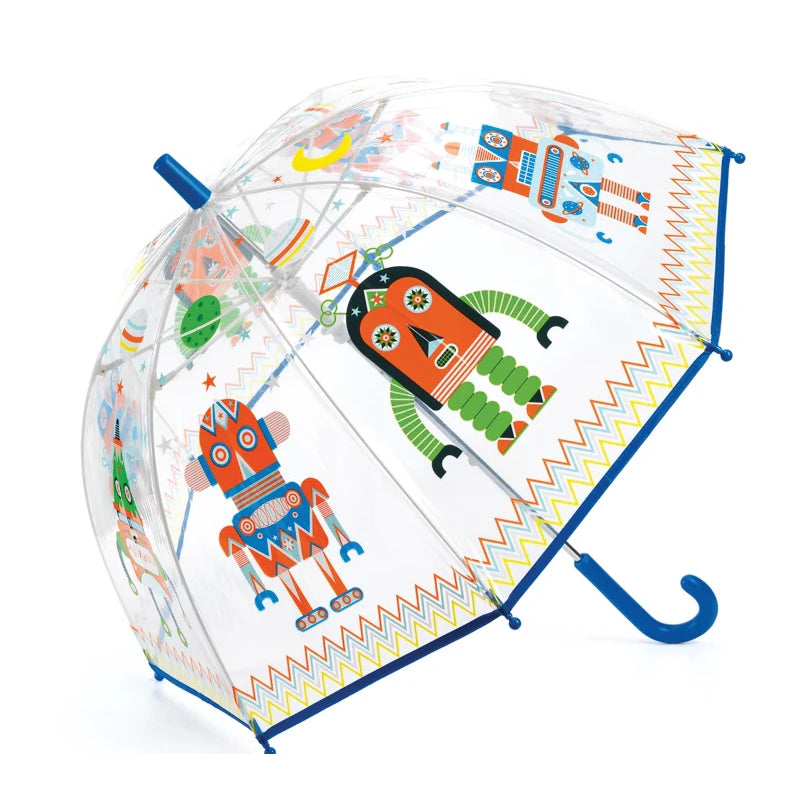 Djeco Color Changing Kids Umbrella Robots 法國兒童機器人插畫變色透明雨傘