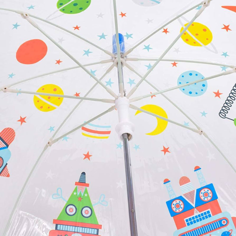 Djeco Color Changing Kids Umbrella Robots 法國兒童機器人插畫變色透明雨傘