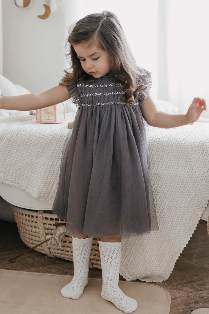 Le Petit Lapin Scarlett Cotton Tulle Dress 史嘉莉有機棉薄紗深灰色連身裙