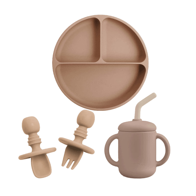 Maison Rue Tiny Hands Utensils Latte 美國小小手呵護牙齦奶茶色學習餐具