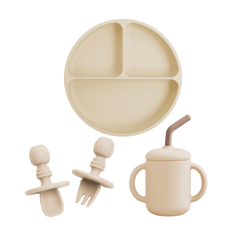 Maison Rue Tiny Hands Utensils Oat 美國小小手呵護牙齦燕麥色學習餐具