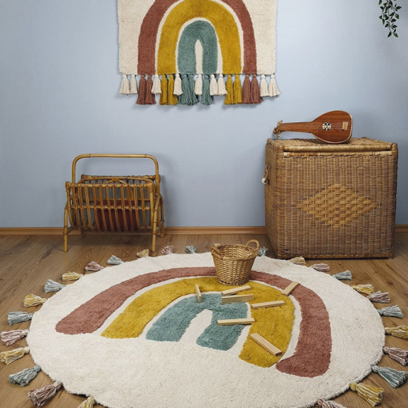 NATTIOT Rainbow Round Rug 法國彩虹純棉兒童圓形地毯