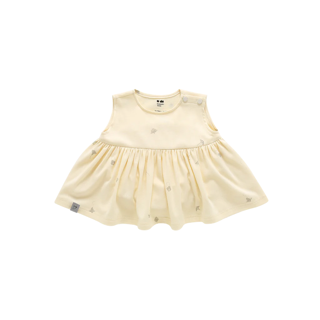 OMAMImini Baby Fit & Flare Dress Cream Color 純棉奶油色喇叭連身裙