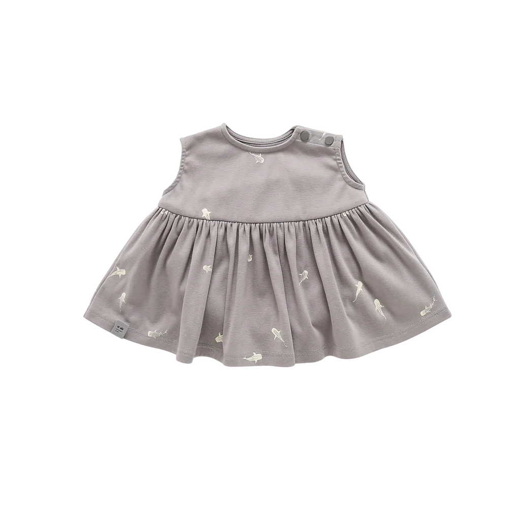 OMAMImini Baby Fit & Flare Dress Grey Color 純棉灰色喇叭連身裙