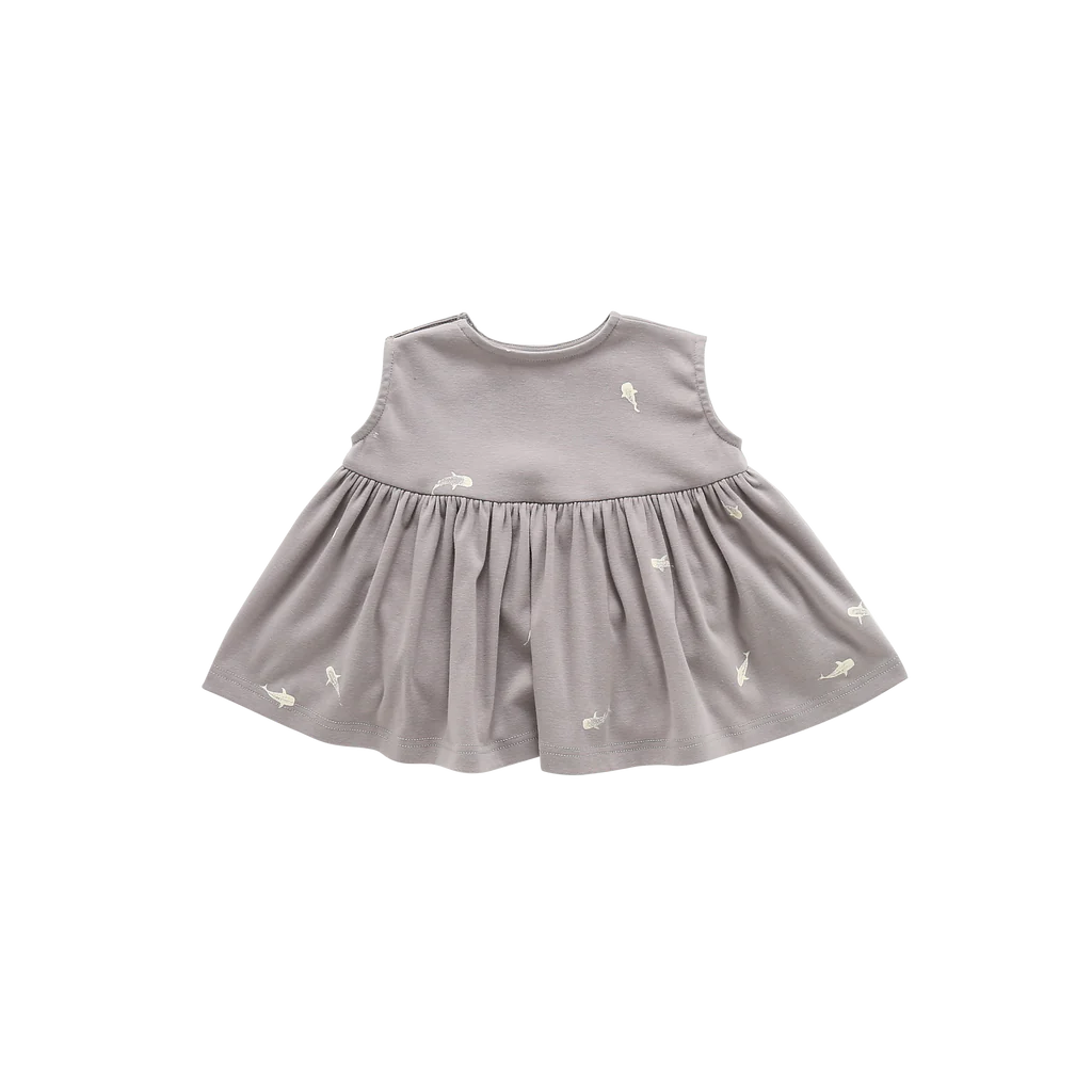 OMAMImini Baby Fit & Flare Dress Grey Color 純棉灰色喇叭連身裙