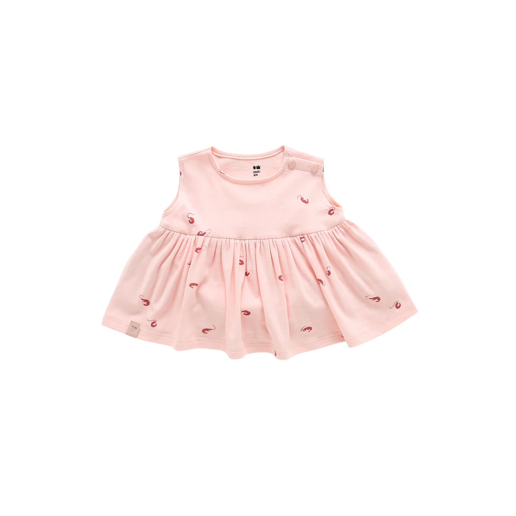 OMAMImini Baby Fit & Flare Dress Pink Color 純棉粉紅色喇叭連身裙