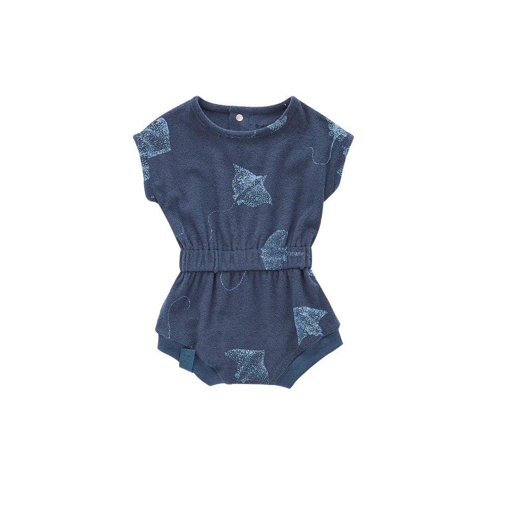 OMAMImini Baby Terry Romper Navy Color 純棉嬰兒毛圈海軍藍連身褲