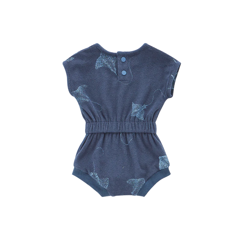 OMAMImini Baby Terry Romper Navy Color 純棉嬰兒毛圈海軍藍連身褲