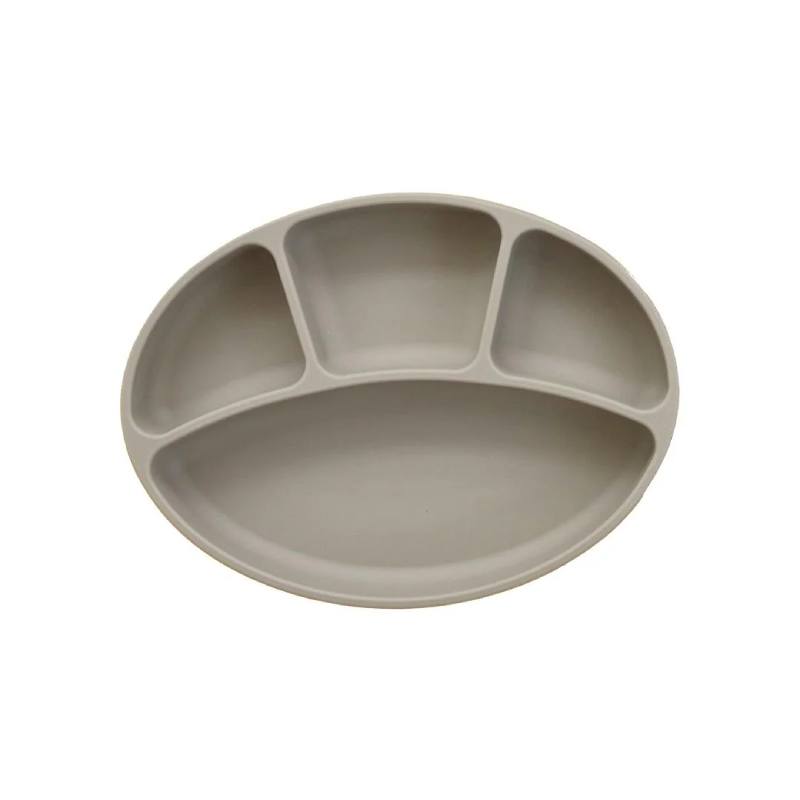 MODU'I Silicone Suction Tray Beige 鉑金矽膠 分隔吸盤餐盤 褐色