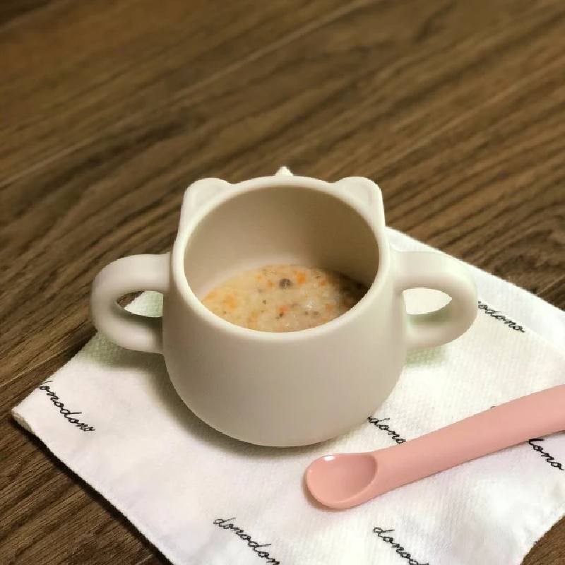 MODU'I Silicone Bear Cup Cream 鉑金矽膠 小熊雙耳飲水杯 奶油色