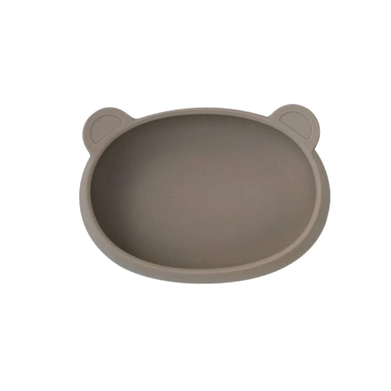 MODU'I Silicone Bear Plate Beige 鉑金矽膠 小熊餐盤 褐色