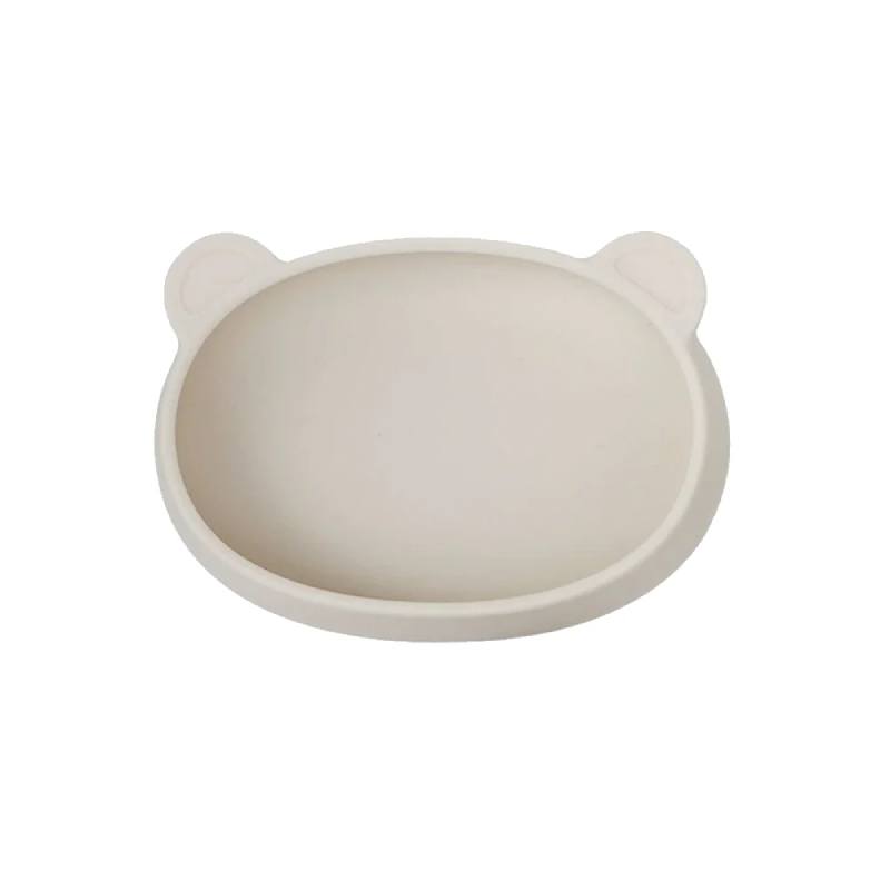 MODU'I Silicone Bear Plate Cream 鉑金矽膠 小熊餐盤 奶油白