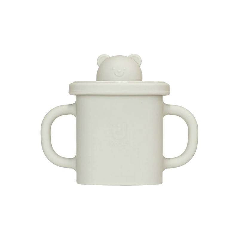 MODU'I Silicone Bear Spout Cup Cream 鉑金矽膠 防漏學習杯 奶油色