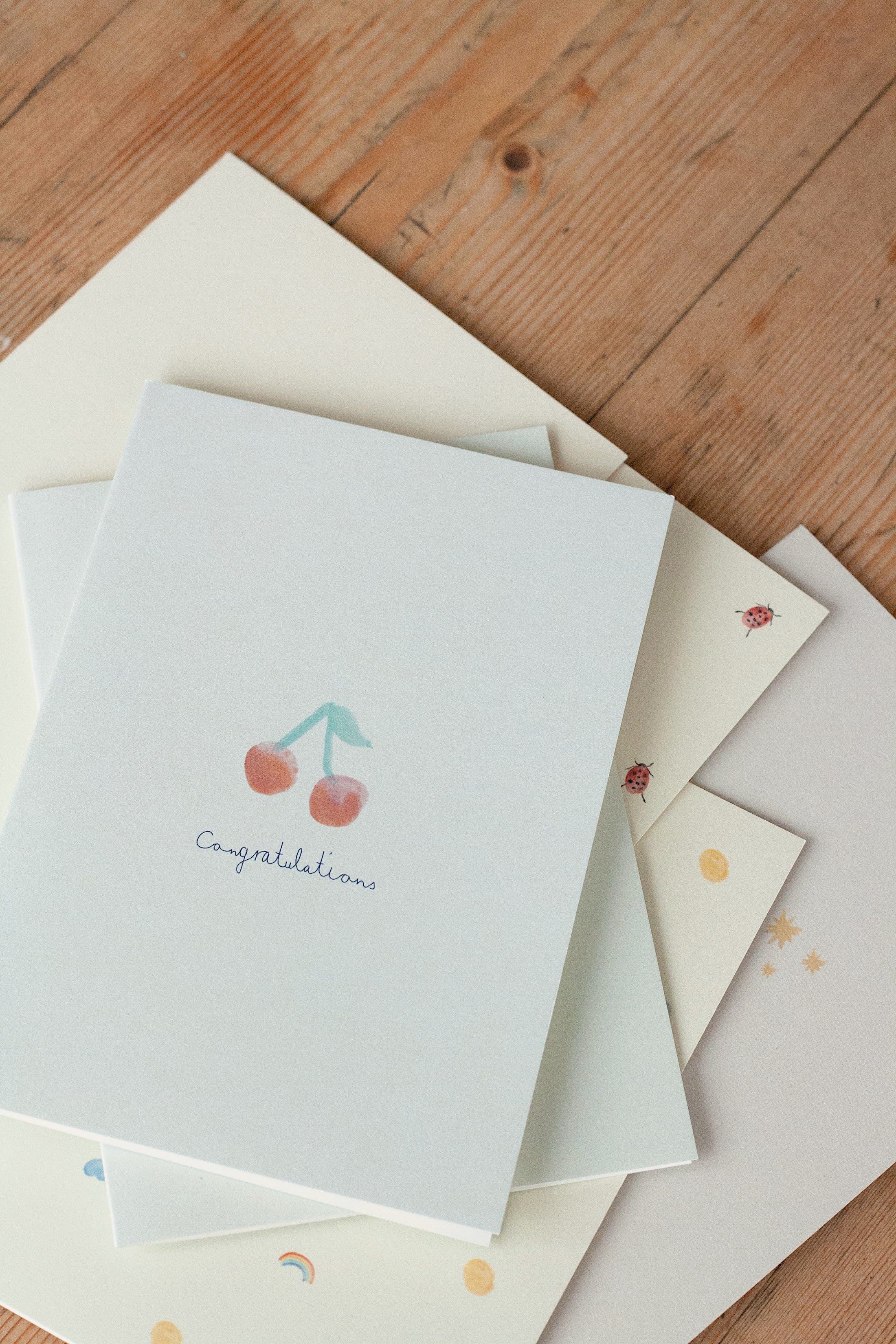 Specialday Cherries Greeting Card 丹麥水彩櫻桃插圖賀卡